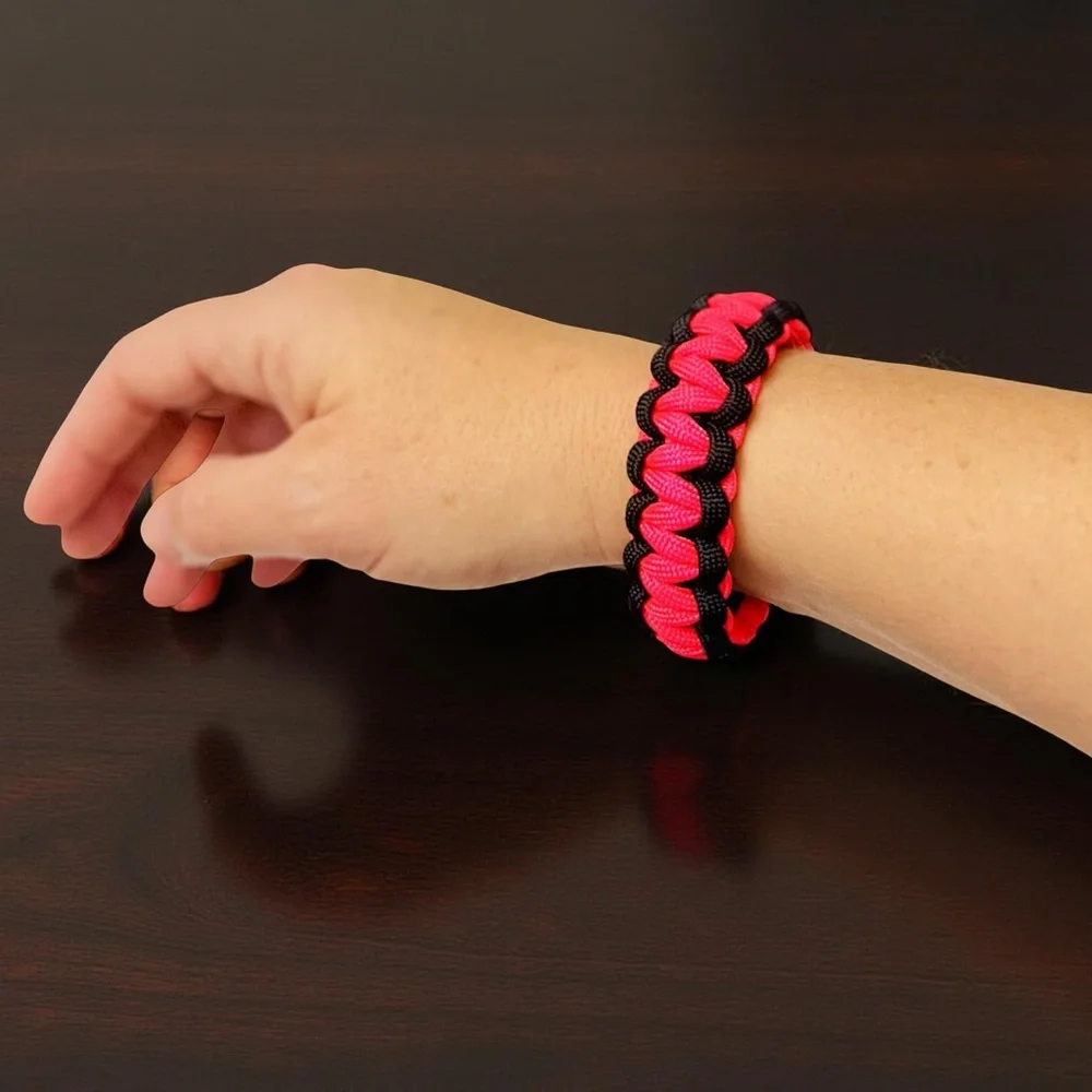 Hot Pink & Black Paracord Bracelet